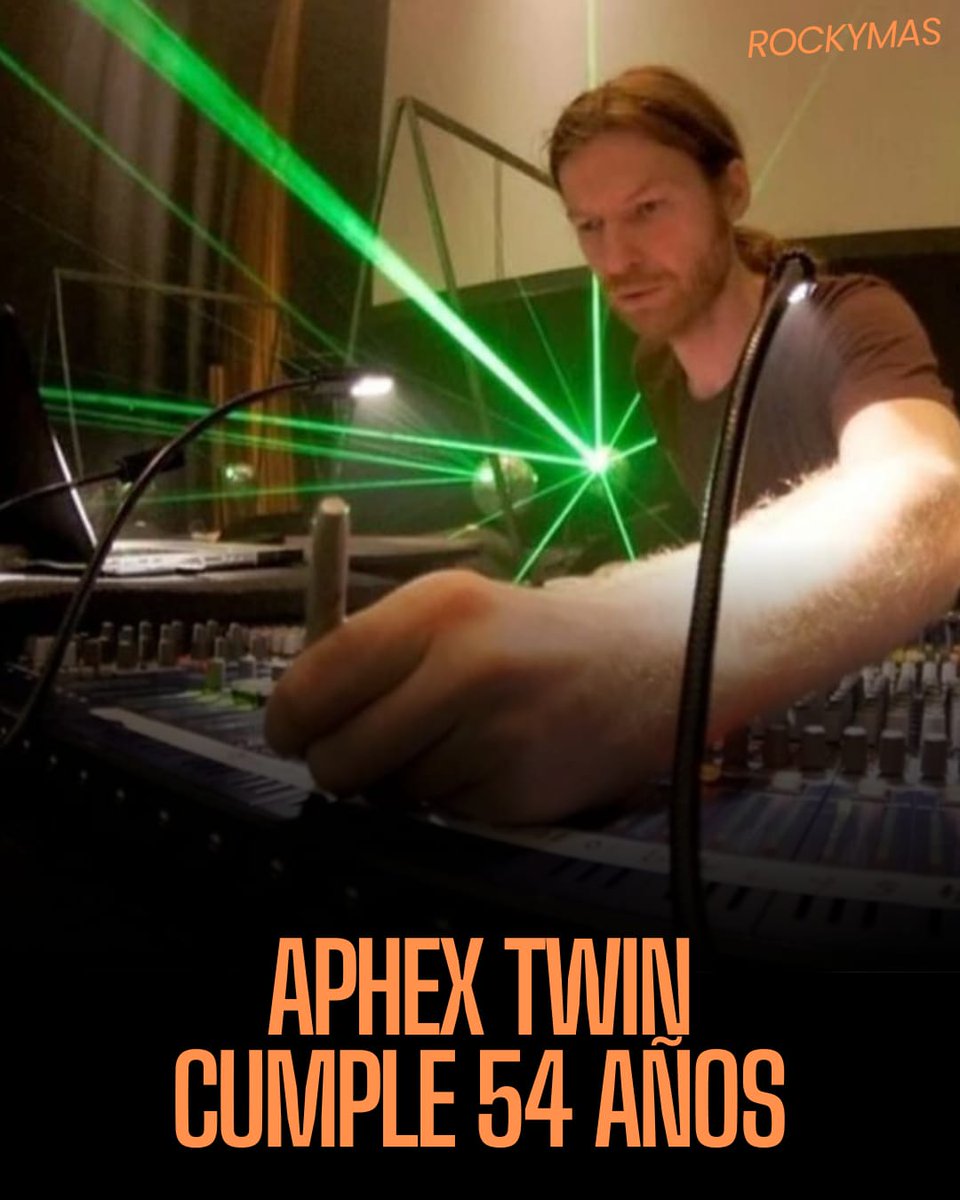 Hoy celebramos los 54 años de Aphex Twin, maestro de la experimentación sonora y referente indiscutible de la electrónica. 🔊🌌