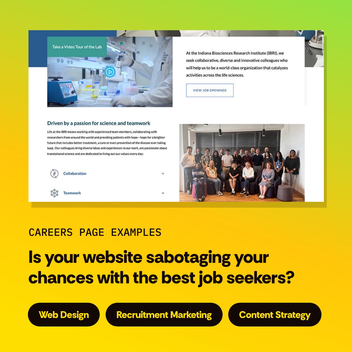 According to LinkedIn, 75% of job seekers consider a prospective employer’s brand before even applying for open positions. If your website isn't a strong recruitment marketing tool,  here's what you need to know to create a first-rate careers page  → blog.tbhcreative.com/careers-page-e…