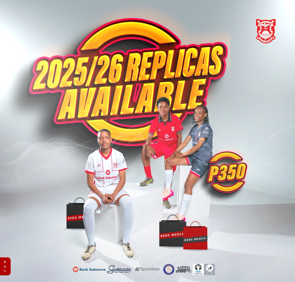 𝟐𝟎𝟐𝟓/𝟐𝟔 𝐒𝐞𝐚𝐬𝐨𝐧 𝐑𝐞𝐩𝐥𝐢𝐜𝐚𝐬 𝐀𝐫𝐞 𝐇𝐞𝐫𝐞

Grab your official Gaborone United replica jersey today for just P350.00 at the Gaborone United office.

📍 Available now – don’t miss out!
📞 Outside Gaborone? Call our Marketing Office on 3133509 to place your order.