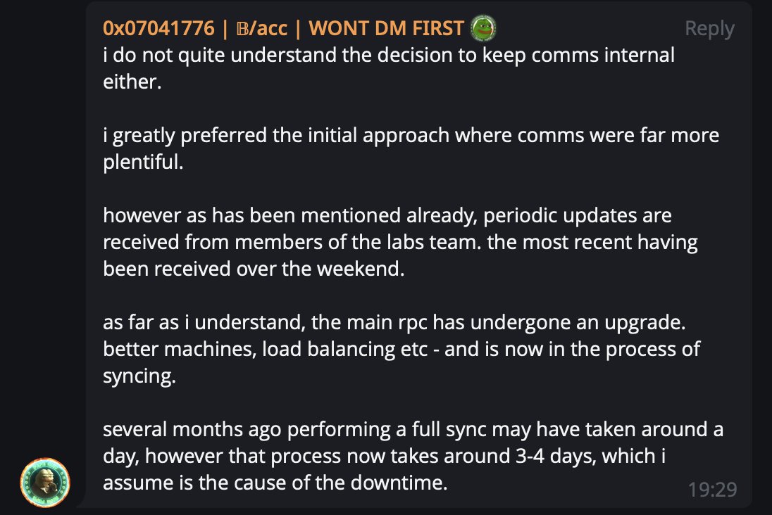 𝔹ased Unleashed (@basedunleashed) on Twitter photo For those who don't use Telegram, here is concise, well-articulated information (a dev POV, not official public team announcement) about the current state.
PepeCoin & BasedAI
thank you <a href="/0x07041776/">0x07041776 𓆏</a> For those who don't use Telegram, here is concise, well-articulated information (a dev POV, not official public team announcement) about the current state.
PepeCoin & BasedAI
thank you <a href="/0x07041776/">0x07041776 𓆏</a>