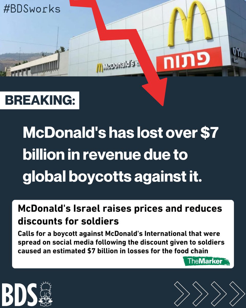 qifreyscastle's tweet photo. Before any anti bds movement armys say boycott don't work the boycott against mcdonald's is a well known one and just over the past year they lost over $7B bc of global boycott. Of course they had to look elsewhere to get that money back bc armys consume anything https://t.co/8OfibtzOW1