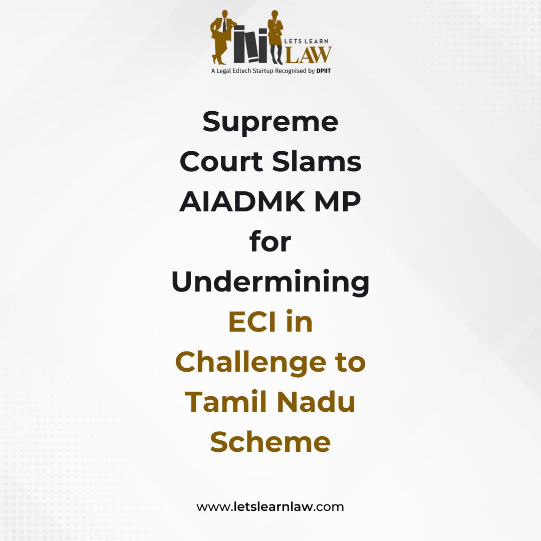 #SupremeCourt rebuked AIADMK MP CV Shanmugam for hastily moving Madras HC against Tamil Nadu’s “Ungaludan Stalin” scheme, undermining Election Commission. The Bench stressed political battles must be fought before voters, not courts &amp; flagged Shanmugam’s selective challenge.