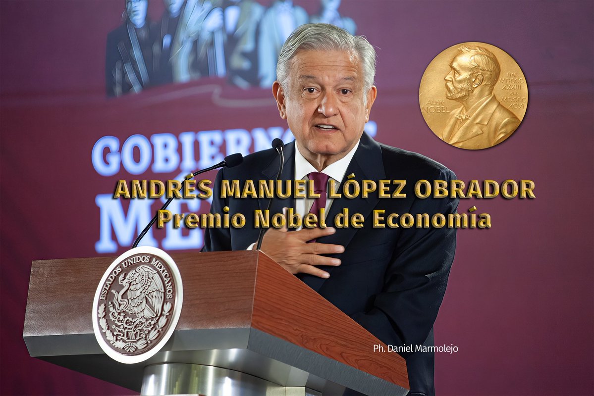 Daniel Marmolejo (@homoexnovo) on Twitter photo Si ustedes creen que el presidente <a href="/lopezobrador_/">Andrés Manuel</a> debe recibir el premio #NobelEconomiaAMLO apoyen este post Si ustedes creen que el presidente <a href="/lopezobrador_/">Andrés Manuel</a> debe recibir el premio #NobelEconomiaAMLO apoyen este post