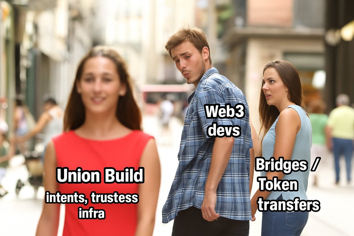 Qryptic_'s tweet photo. Bridges move tokens.
@union_build moves real power. ⚡

Why hop chains when you can skip the whole bridge drama? 🚀
Cosmos ↔ EVM ↔ Babylon — all in one intent.

Union Build = Web3 with a teleport button.”

#UnionBuild #IntentLayer #ZKInfra https://t.co/SKceT6dljY