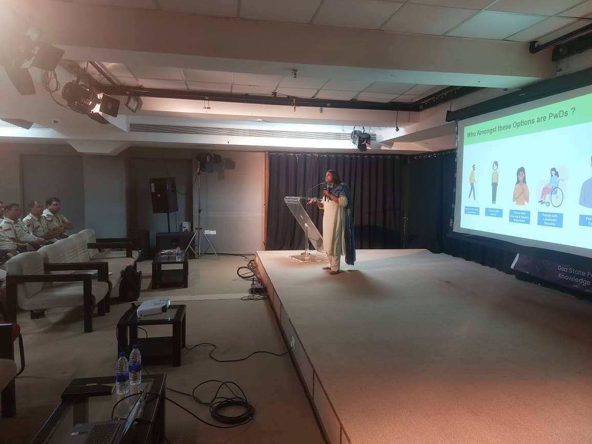 Participated along with <a href="/mahadevsawant01/">महादेव सावंत</a>
 and Karuvaki Mohanty, Program Manager, iProbono India. 
Amla Shejwadkar, Program Officer, iProbono India  and Zehra Naqvi, Social Worker, iProbono India, 
in a four-day Goa police disability awareness and sensitisation programme by Goa