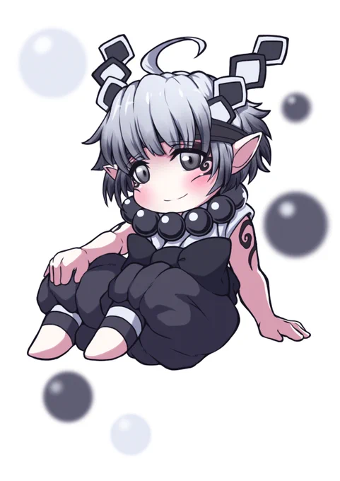 まさか描く機会があるとは思ってなかったですが、 前に描いた獣人の横綱オキノ関を依り代として降りてくるお盆の神様も、設定の子として載せます
