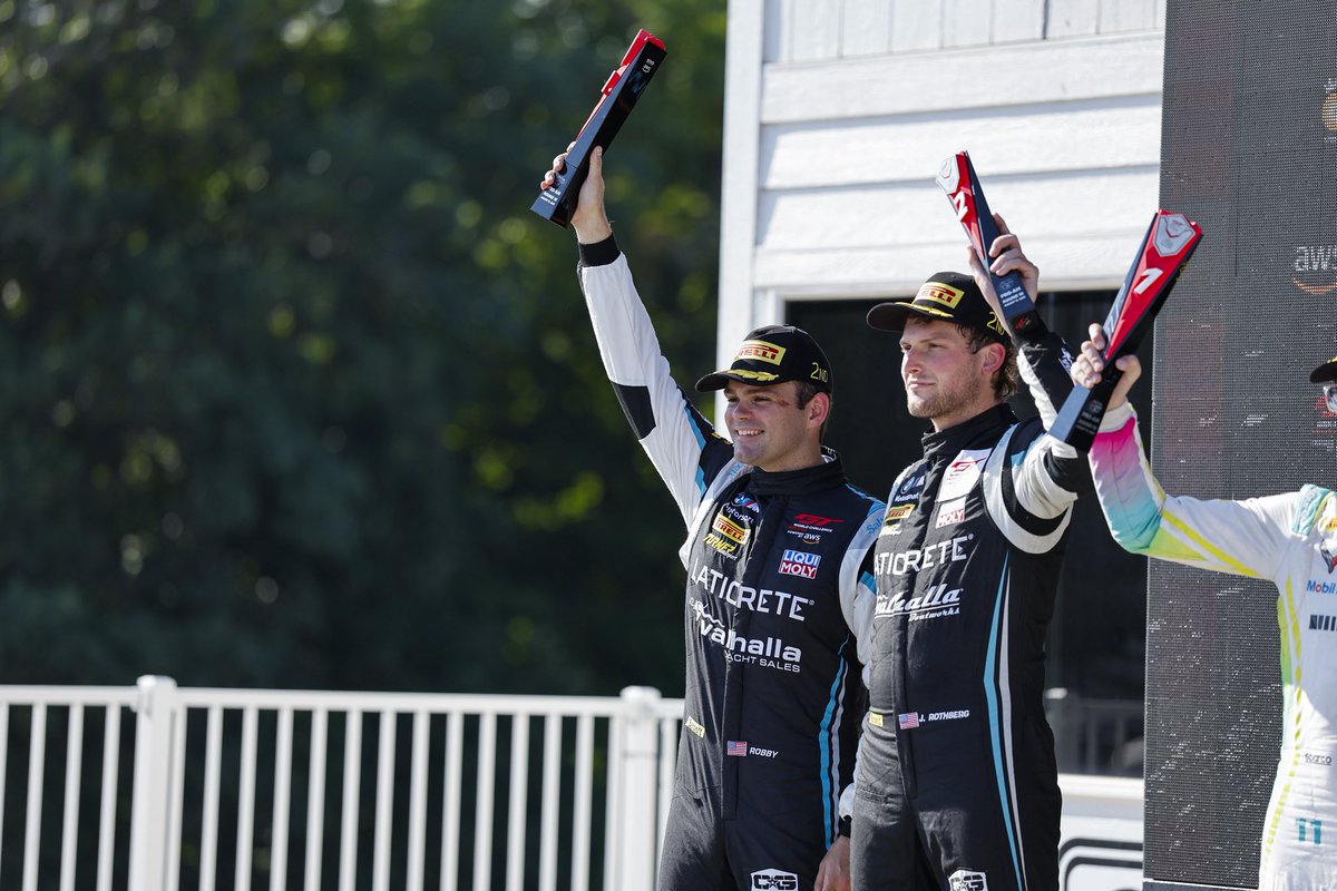 FoleyRacingRFR's tweet image. Got a 🏆 to end a crazy weekend at @roadamerica … a P2 finish gives us good points towards the championship 

Thanks to @Turnermotrsport for the hard work all weekend and for prepping a back up car for Justin to get on the podium in GTA race 2.

#GTWorld #GTRoadAmerica…