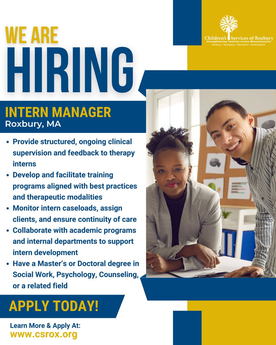 #CSRMakeAMoveMondays: Our Behavioral Health Department is hiring an Intern Manager to guide, train, and support graduate-level interns across both in-home and outpatient therapy settings. Join us in making a lasting impact. Apply today! #CSRCareers bit.ly/InternManager