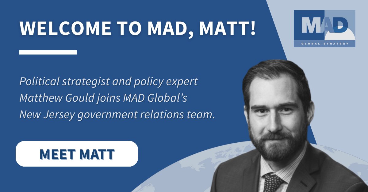 Our New Jersey team is growing!

We’re thrilled to welcome Matt Gould—a seasoned political strategist and policy expert—to our New Jersey government relations team!

Learn more about <a href="/MJCGOULD/">Matthew Gould</a>’s extensive experience in government and on the campaign trail: binje.com/gould-a-vetera…