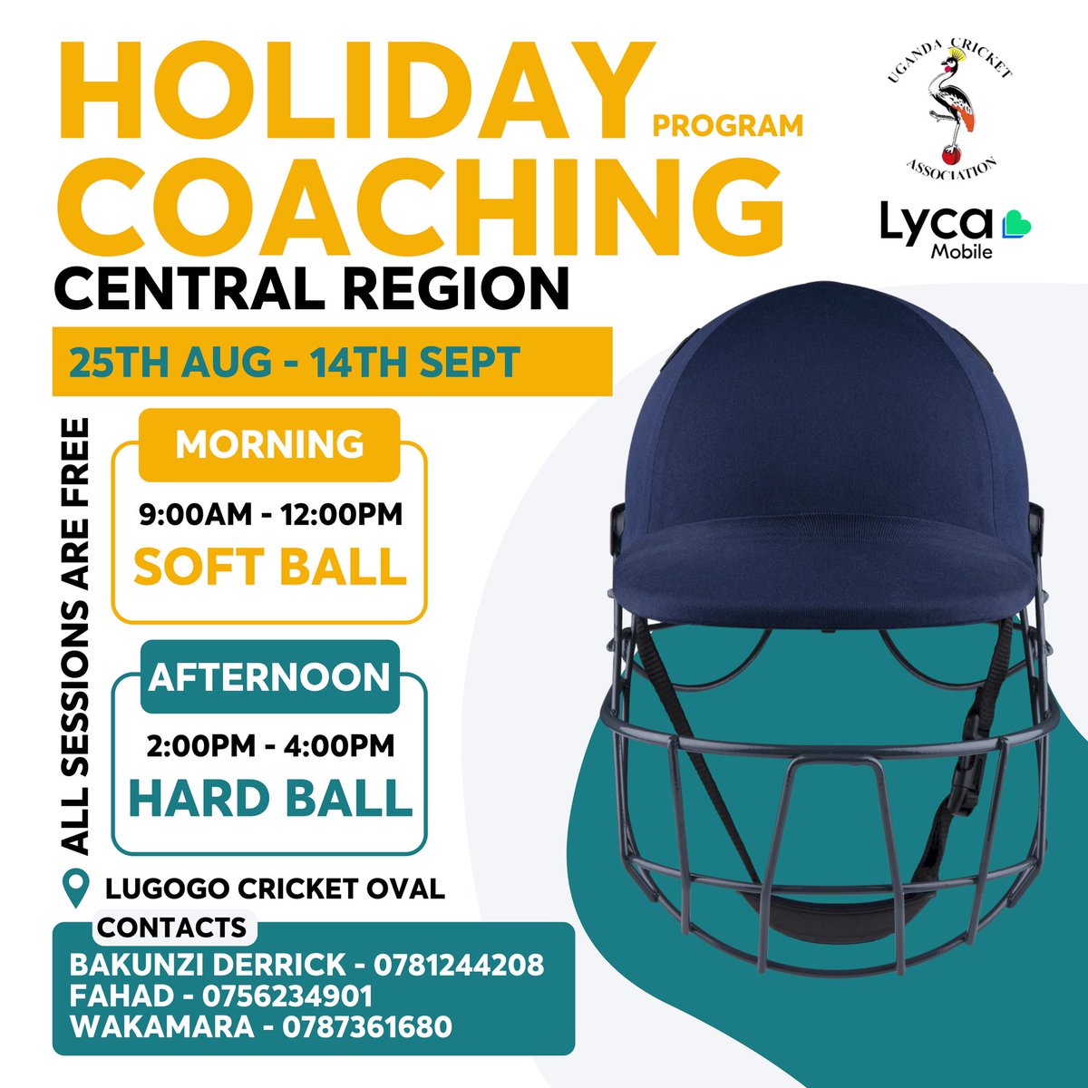 Holiday Coaching is back in the Central Region from Aug 25 – Sept 14 — and yes, it’s 100% FREE!

#LycaConnectsCricket