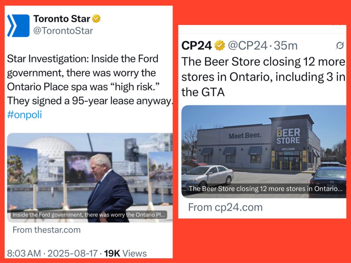 Fellow Ontarians, Premier Ford, once again working to “Protect Ontario.” Just in the last few days, we learn the Spa Deal was “high risk’ but Ford govt signed it anyway. And 12 more beer stores closing in Ontario. 🧐