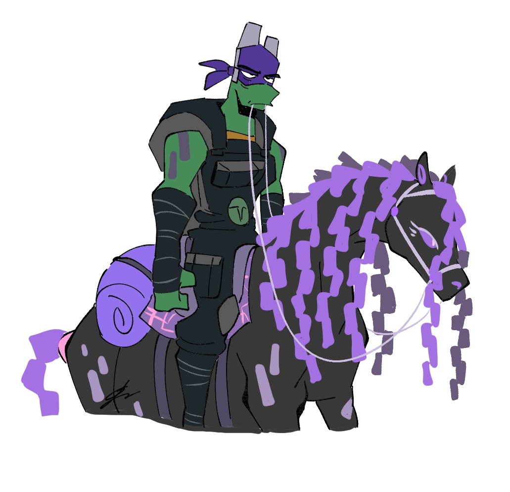 This is a future donnie I drawing at the request of a friend.🐴🐢💜