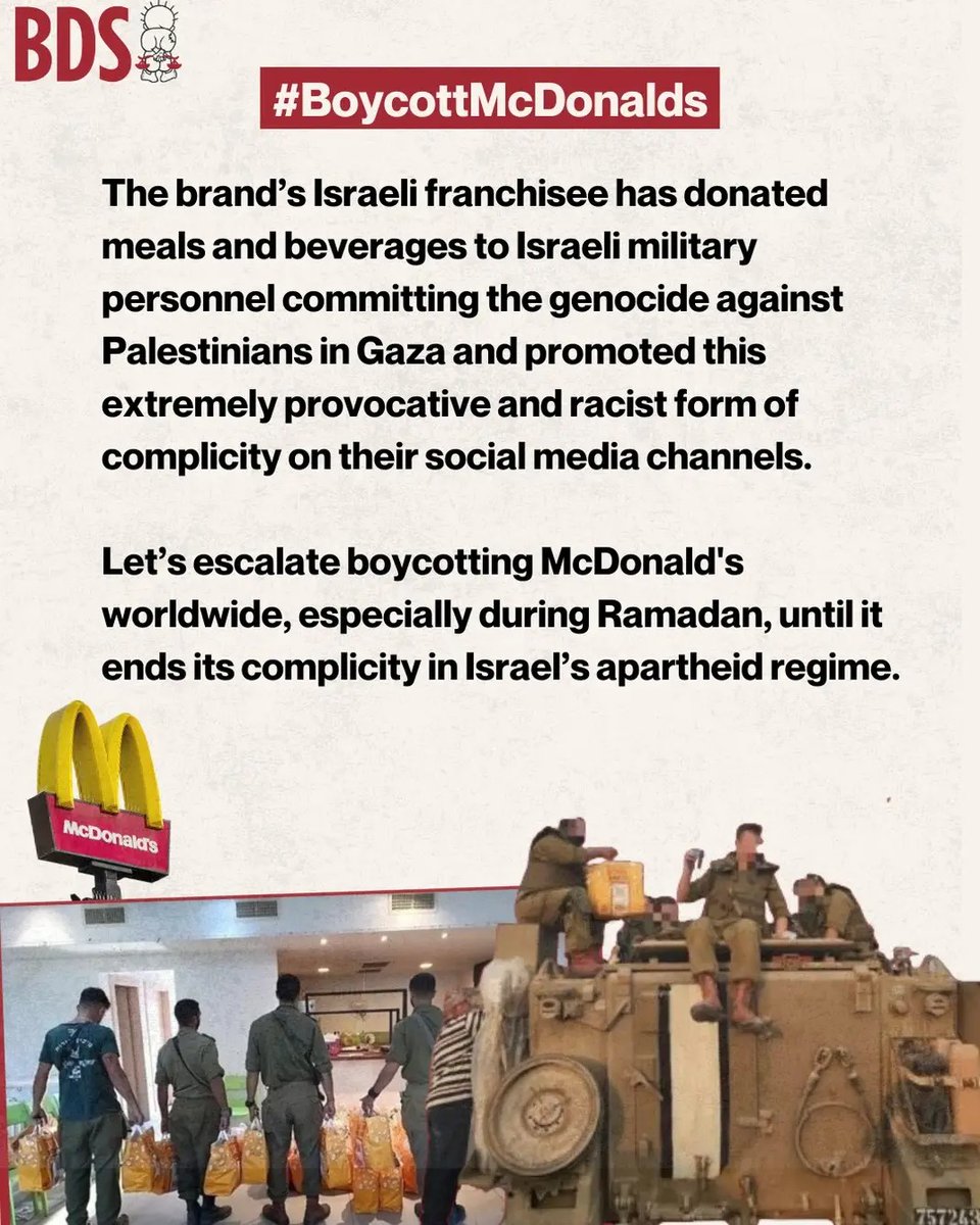 HungryBunnie23's tweet photo. Incredibly disappointed, once again. Stop working with Zionists &amp; companies that support GENOCIDE &amp; HOLOCAUST‼️‼️‼️ @BTS_twt @bts_bighit @HYBEOFFICIALtwt @McDonalds #McGenocide #HYBEDivestFromZionism https://t.co/UVMAJ1rn1o