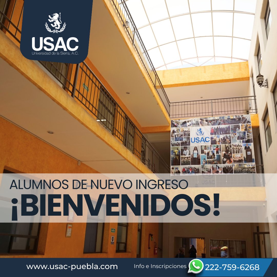 usacedumx's tweet photo. ✨ Bienvenidos a la USAC ✨
Hoy comienza una etapa que los llevará a crecer, soñar y alcanzar todo lo que se propongan. 🌟
Su casa universitaria los espera con los brazos abiertos. 7 Oriente No. 801, Analco.
Contáctanos: 222-759-62-68
#SomosUSAC #NuevoIngresoUSAC #AlcanzaTuMeta https://t.co/8kqkIK3dug