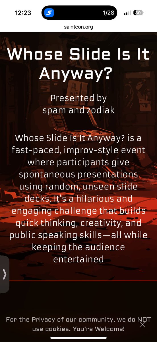 We’ve gotten several messages about this, we will not be <a href="/SAINTCON/">SAINTCON</a> this year. We’re not sure who is running this but it’s not us. 

This has happened before &amp; it’s important we address it because we have our own code of conduct. We aren’t responsible someone else’s content.