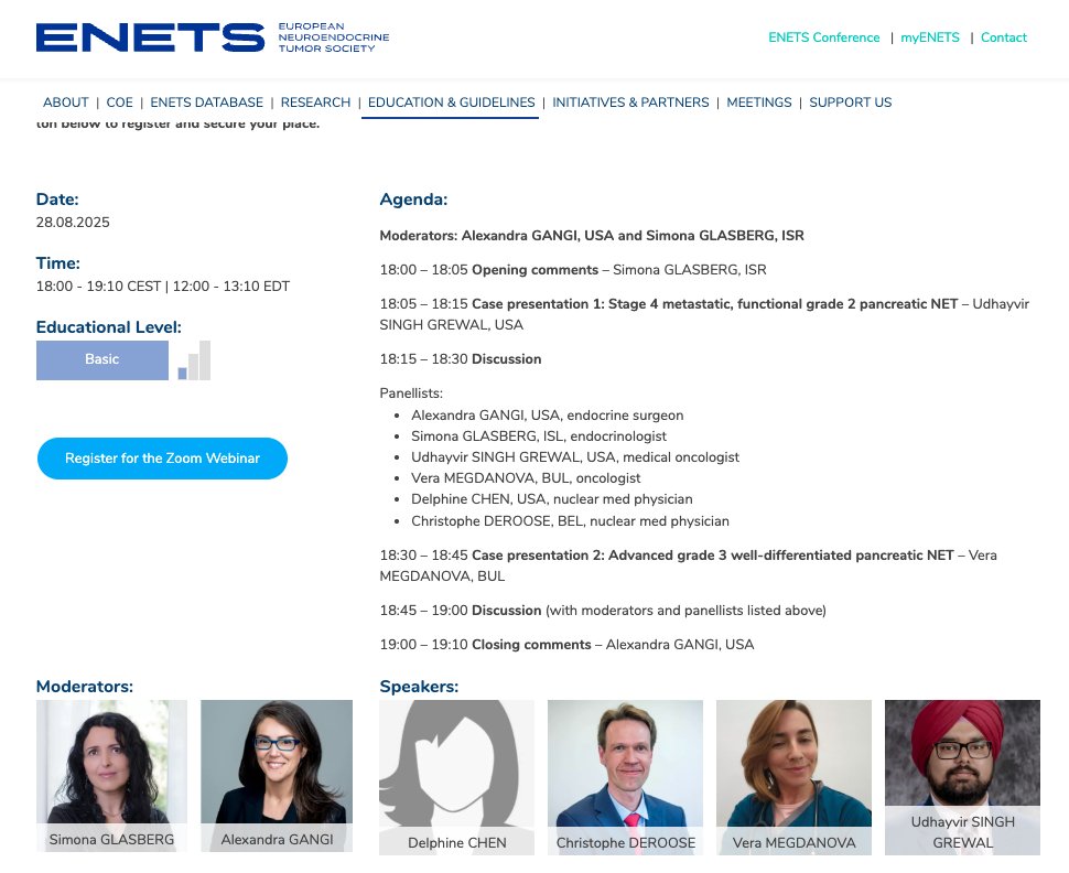 Udhayvir Grewal (@ugrewalmd) on Twitter photo 🌍 Excited to be a part of the upcoming <a href="/ENETS_ORG/">ENETS</a> - <a href="/NANETS1/">NANETS</a>  International Webinar🇺🇸🇮🇱🇧🇬🇧🇪
Topic: Multidisciplinary management of pancreatic NETs (panNETs)
📅 Aug 28, 2025 | ⏰ 18:00–19:10 CEST / 12:00–13:10 EDT
This case-based session will bring together experts from across 🌍 Excited to be a part of the upcoming <a href="/ENETS_ORG/">ENETS</a> - <a href="/NANETS1/">NANETS</a>  International Webinar🇺🇸🇮🇱🇧🇬🇧🇪
Topic: Multidisciplinary management of pancreatic NETs (panNETs)
📅 Aug 28, 2025 | ⏰ 18:00–19:10 CEST / 12:00–13:10 EDT
This case-based session will bring together experts from across