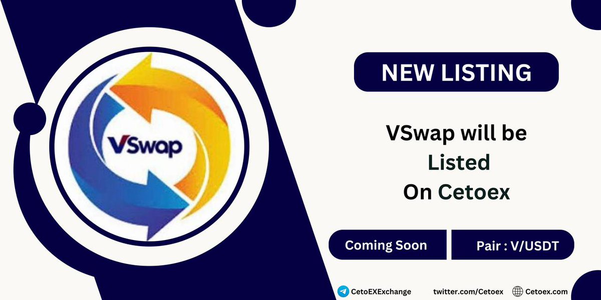 Imroz din (@umairkh83442951) on Twitter photo VSwap Giveaway!
10 winner
How to Enter:
1 Follow <a href="/NewElon12/">XCOIN Community</a>
2 Like & Retweet this post
3 Comment your BEP20 vwallet
address
4 Share your referral link
5 Tag 3 friends who love crypto
And mention #VSwap
VSwap CA:
Ox771b7e318d49ec26de74844c
O7e49c3b5eala05a
#VSwap VSwap Giveaway!
10 winner
How to Enter:
1 Follow <a href="/NewElon12/">XCOIN Community</a>
2 Like & Retweet this post
3 Comment your BEP20 vwallet
address
4 Share your referral link
5 Tag 3 friends who love crypto
And mention #VSwap
VSwap CA:
Ox771b7e318d49ec26de74844c
O7e49c3b5eala05a
#VSwap