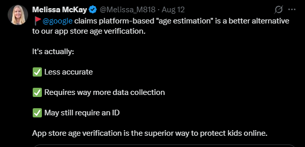 brian_lenney's tweet image. No... the &quot;superior way to protect kids online&quot; is to be an informed, involved, proactive PARENT. 

Why farm out your parenting duties to... 

[CHECKS NOTES]... ANDROID?!?

@Melissa_M818 
#FixAppRatings #AppStoreAccountability