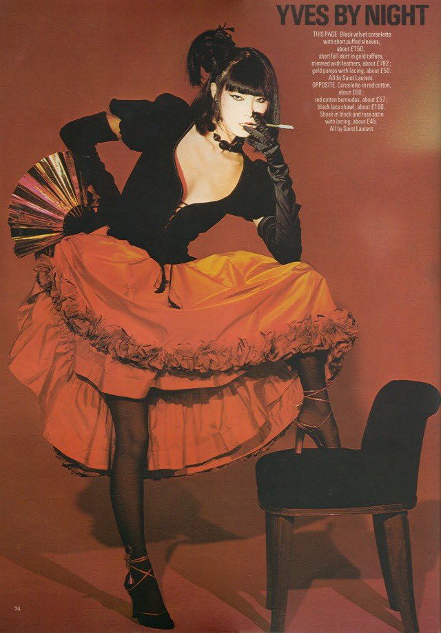 Sayoko Yamaguchi in Yves Saint Laurent for Harpers and Queen (1977)