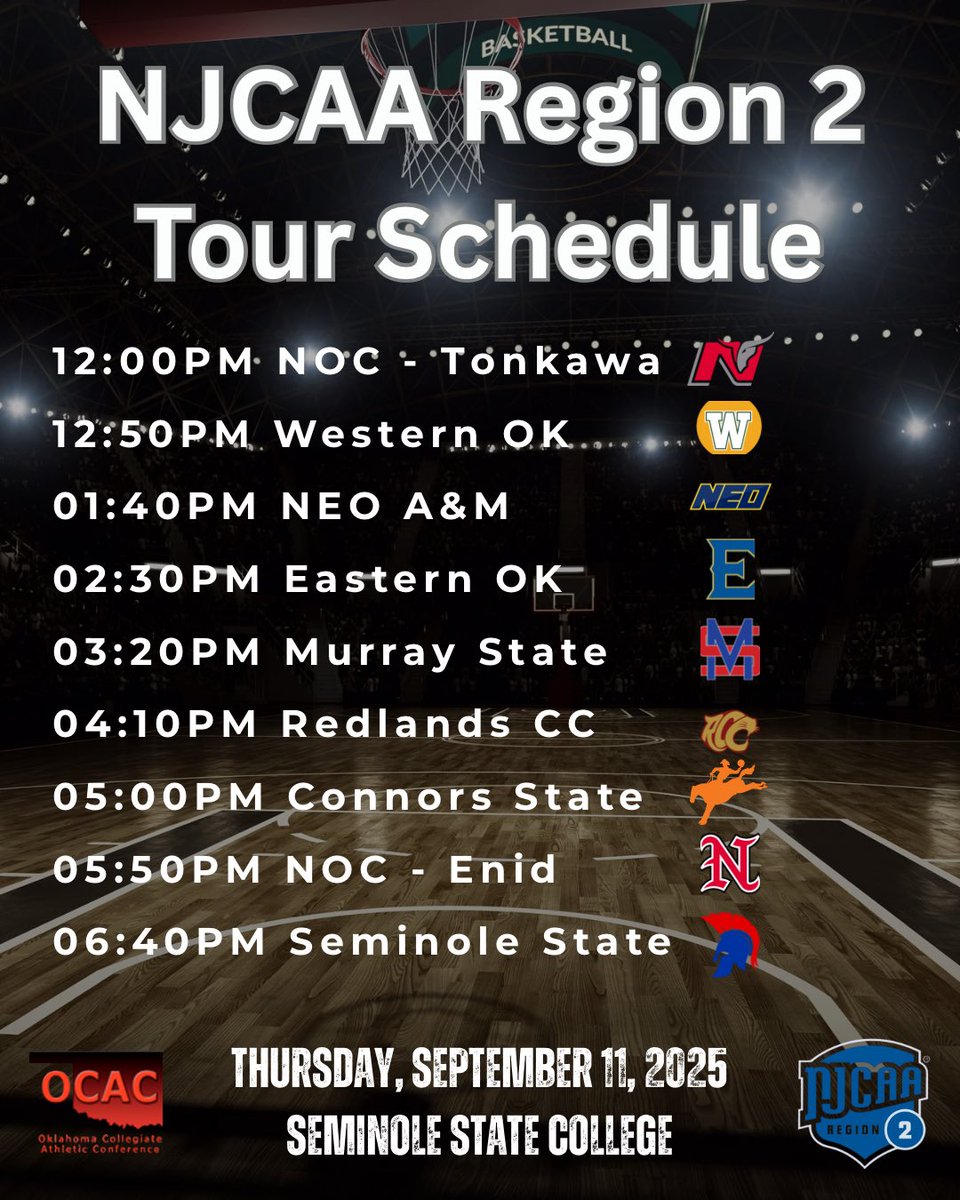 CSCMBB's tweet image. 🚨 4 Year Coaches 🚨

The Region II Tour is set…

Come check our guys out at the 2025 Region II Tour! 

🗓️ September 11th
📍 Seminole State College
⏰ 5:00PM CT