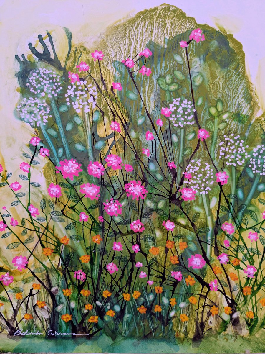 Grasshopper's View. My latest #painting #artist #mixed-media #painting #artist #mixedmedia