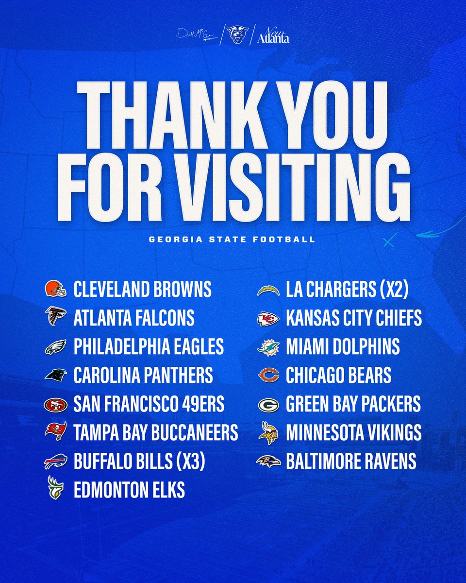 Thank you to all the teams that have visited our program so far this fall!

#LightItBlue | #NewAtlanta