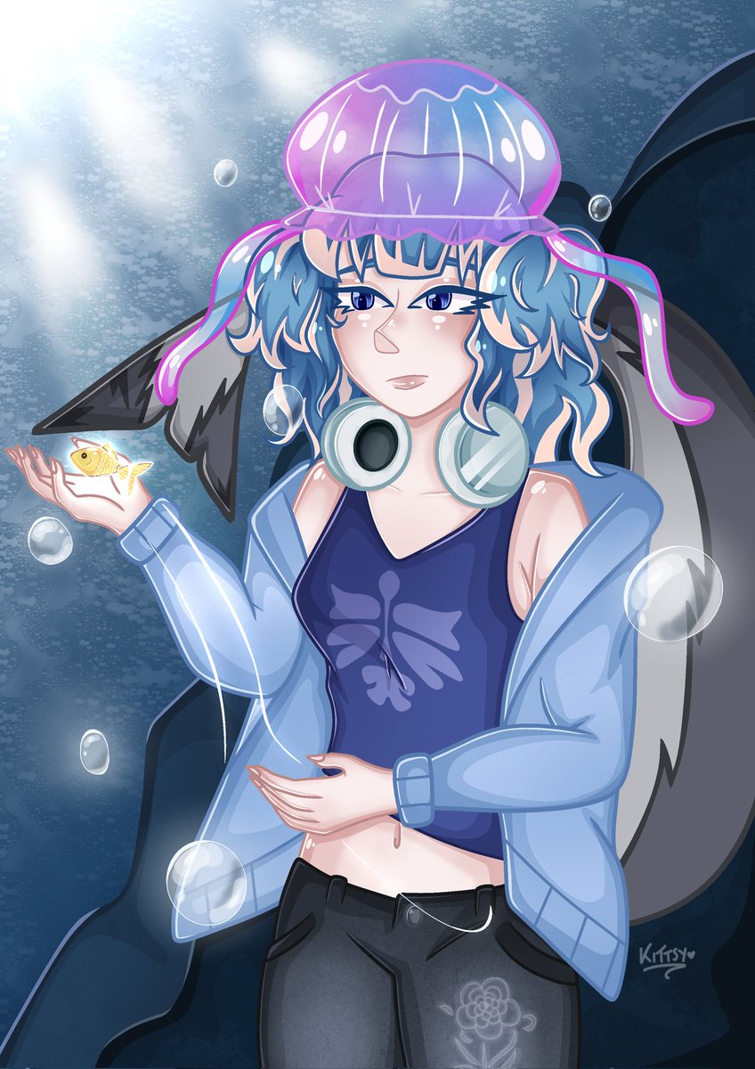 This is a #VGenComms! I have #vgen in case you want to check it out. This is a <a href="/poma4400/">🍎 Poma (VGEN OPEN)</a> character called Jellyshark! 🥰