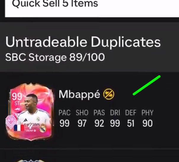 💥☠️  Best pack I’ve ever seen in FC!

+99  🇧🇷 R9                     💥  8.2m

+99 🇫🇷 Mbappe           💥  3.3m

+99 🇦🇷 Messi                💥 1.9m

🤯  13.4 million market value pack!