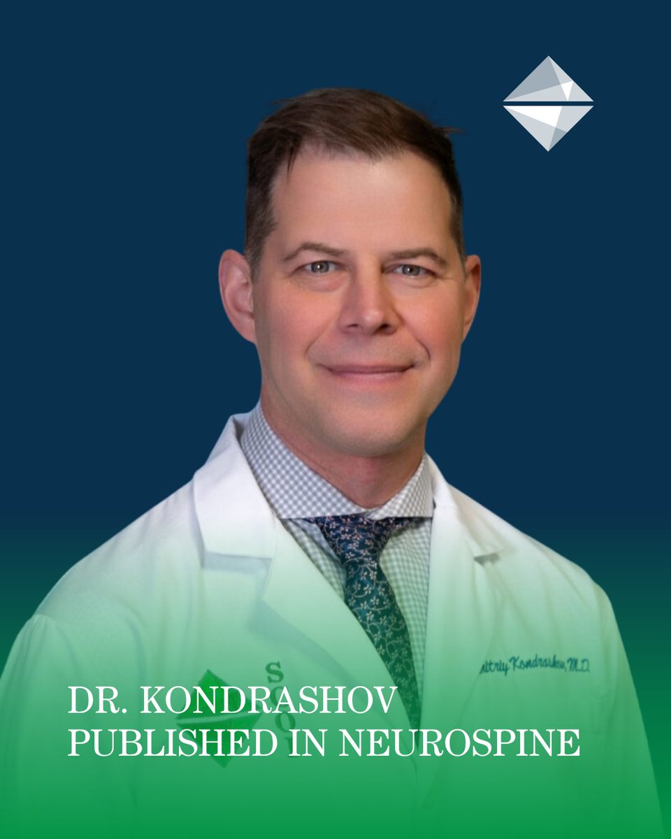 Dr. Kondrashov co-wrote a study published in Neurospine: “Loss of Mass and Surface Topography in 3-Dimensional-Printed Solid Titanium Cages Upon Impaction: An In Vitro Model.” scoi.com/news/publicati…