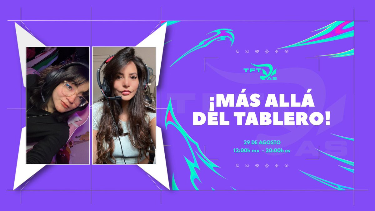 TFTras (@tft_ras) on Twitter photo La presencia de las chicas en los esports es cada vez más notable.
🎙️<a href="/ClauCestari/">CCestari 👾</a>
🎙️<a href="/_crystalena_/">Psic. Crystal Gambit | STR Toronjo</a>
Nos traen ¡MÁS ALLÁ DEL TABLERO!
🗓️ Viernes 29 de Agosto
🇲🇽 12:00h
🇪🇸 20:00h
🎥 Twitch.tv/Crystalena_
🎥 Twitch.tv/CCestari
Hablando del ecosistema y respondiendo La presencia de las chicas en los esports es cada vez más notable.
🎙️<a href="/ClauCestari/">CCestari 👾</a>
🎙️<a href="/_crystalena_/">Psic. Crystal Gambit | STR Toronjo</a>
Nos traen ¡MÁS ALLÁ DEL TABLERO!
🗓️ Viernes 29 de Agosto
🇲🇽 12:00h
🇪🇸 20:00h
🎥 Twitch.tv/Crystalena_
🎥 Twitch.tv/CCestari
Hablando del ecosistema y respondiendo