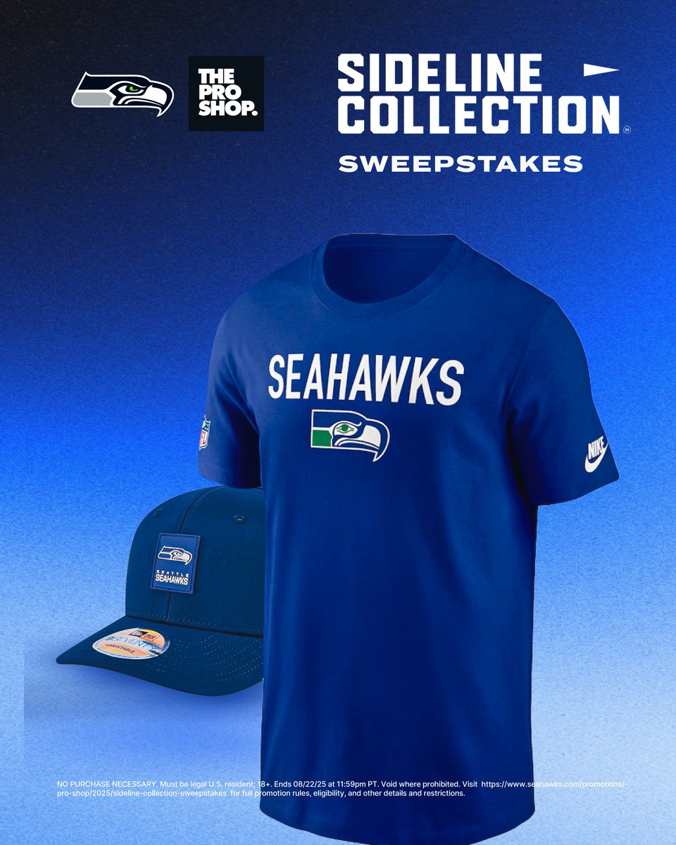 SeahawksProShop's tweet photo. Gear Up Like The Pros - The Official On-Field Gear.

Enter to win a tee and hat from the 2025 Sideline Collection.

Follow @SeahawksProShop
Like this post
Comment below

#Sweepstakes | https://t.co/btl6DzIO1f https://t.co/Wa8B9CaVK4