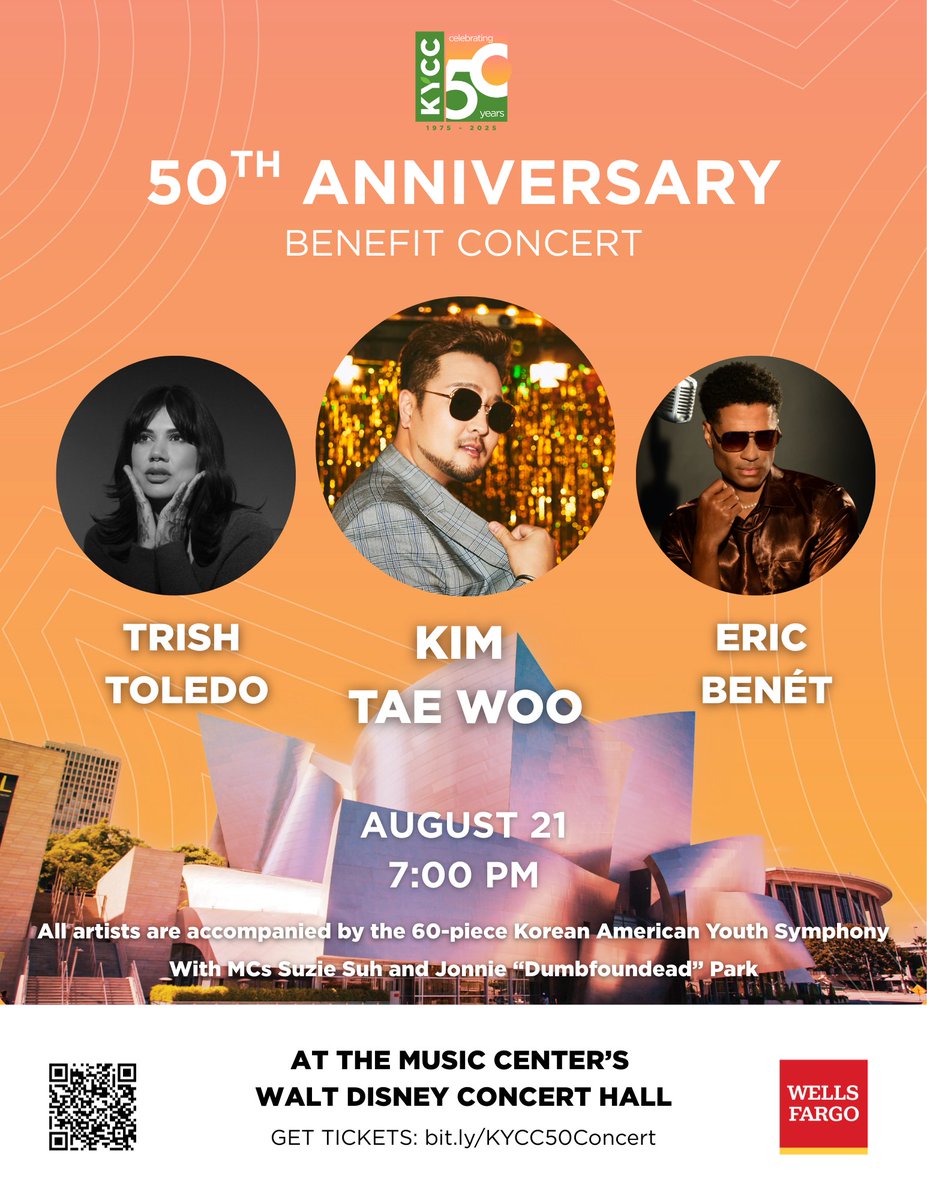 Our 50th Anniversary Benefit Concert is just around the corner! There's THREE DAYS LEFT. 

Don't miss out on this opportunity to join us for an unforgettable evening of music and celebration. Grab your tickets now at bit.ly/KYCC50Concert and use code "KYCC1975" for 20% off!