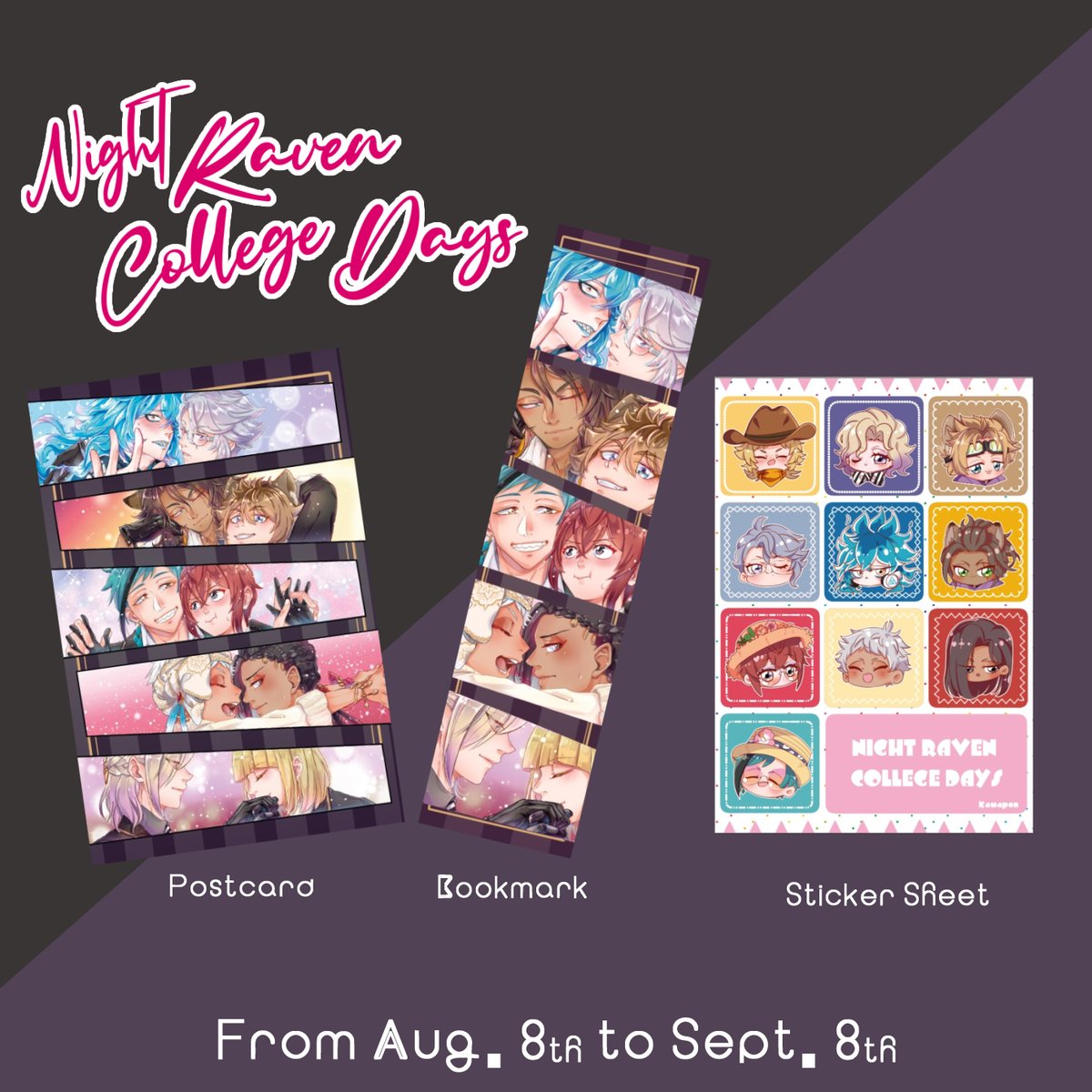 My latest #TWST fanbook's P.Os are now ✨OPEN! ✨ 
This is a 64 pages long , 💀🐙| 🦁🍩|🦈🌹|🐍🦦|🏹👑🌈 full colour book! &amp; Includes a Postcard+Bookmark a Sticker Sheet❤️
⛓️‍Below!

Sharing is caring! 🌈

#ツイステファンアート #ツイステ #twistedwonderland