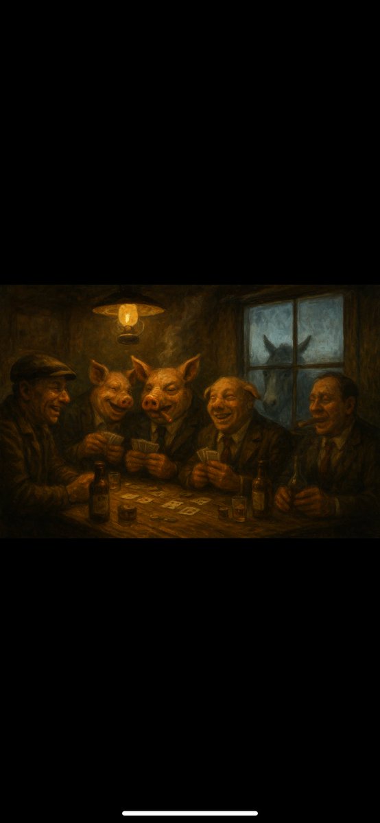 The creatures outside looked from pig to man, and from man to pig, and from pig to man again; but already it was impossible to say which was which.”Animal Farm (originally Animal Farm: A Fairy Story[1]) is a satiricalallegorical novella, in the form of a beast fable,[2] by George