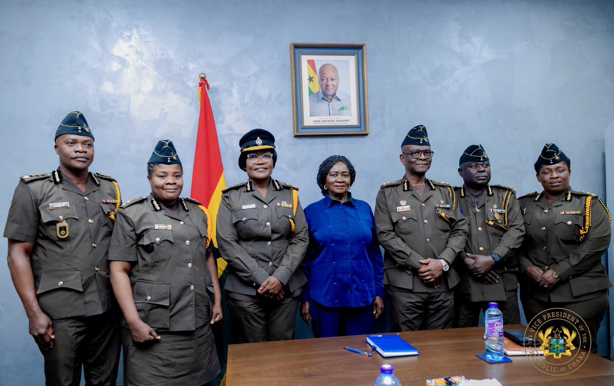 NJOAgyemang's tweet photo. Today, I held a meeting with the hierarchy of the Ghana Prisons Service, led by the Director General, Mrs. Patience Baffoe-Bonnie. We discussed challenges facing the Service and how we can address them.

I also spoke about the need for strong public education and encouraged collaboration with other state agencies and the media. I commended the Service for its interventions, particularly its promising campaign in agriculture.

I assured the leadership of Government’s commitment to improving conditions within the Prisons Service. As a responsible nation, it is our duty to ensure dignified conditions for inmates, to offer meaningful reforms, and to provide the necessary support for their reintegration into society.