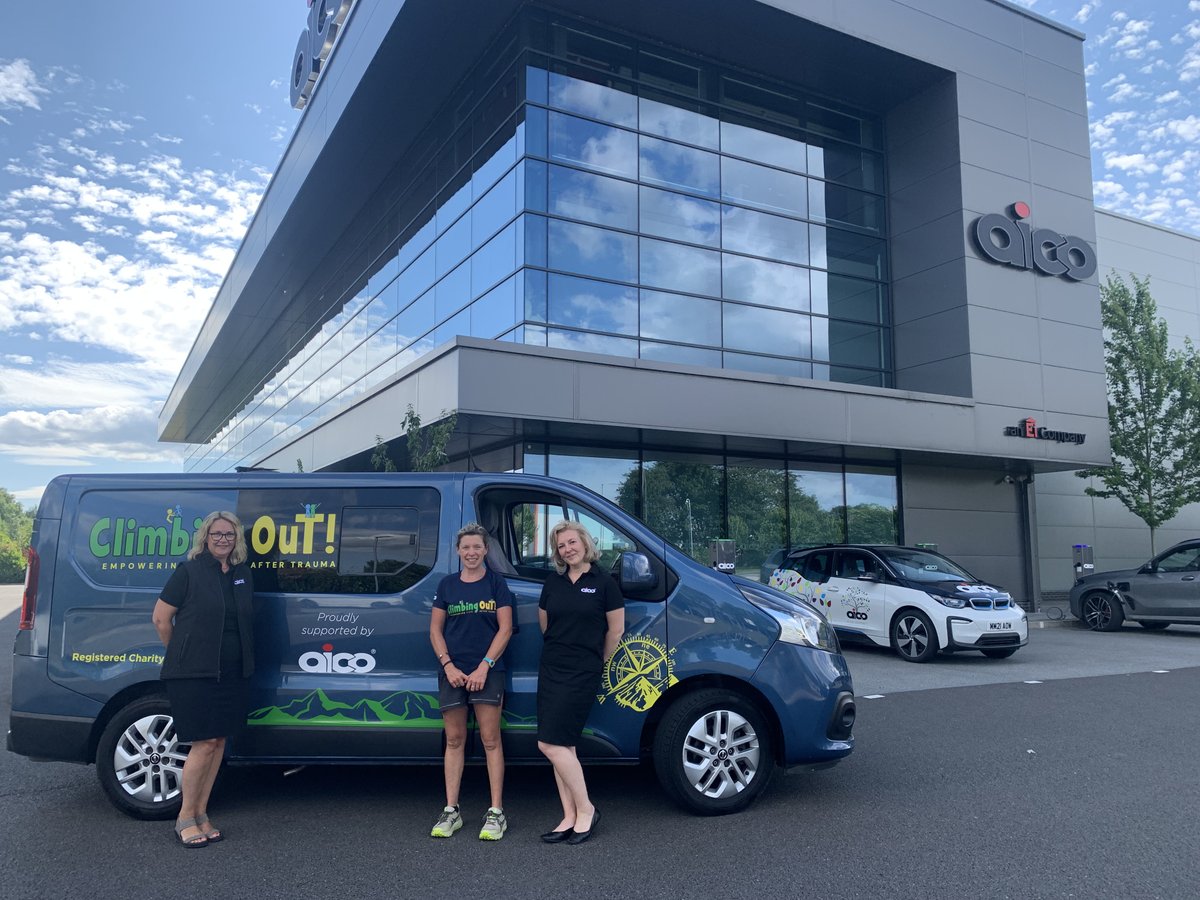 Kelda dropped in at <a href="/Aico_Limited/">Aico</a> to show them the newly branded van and kit, which they so generously provided for Climbing Out 💚💛

We are very grateful for Aico's support. Branding our van and having professional kit makes a huge difference to our small charity's visibility🤩