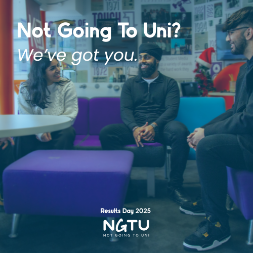 “Your options are endless!”

Cool. But what are they really?

🎓 Apprenticeships
💼 Paid roles
📚 College re-takes
🧳 Gap year

You don’t have to choose today. But knowing your options helps.

We’ve got you - notgoingtouni.co.uk

#NotGoingToUni