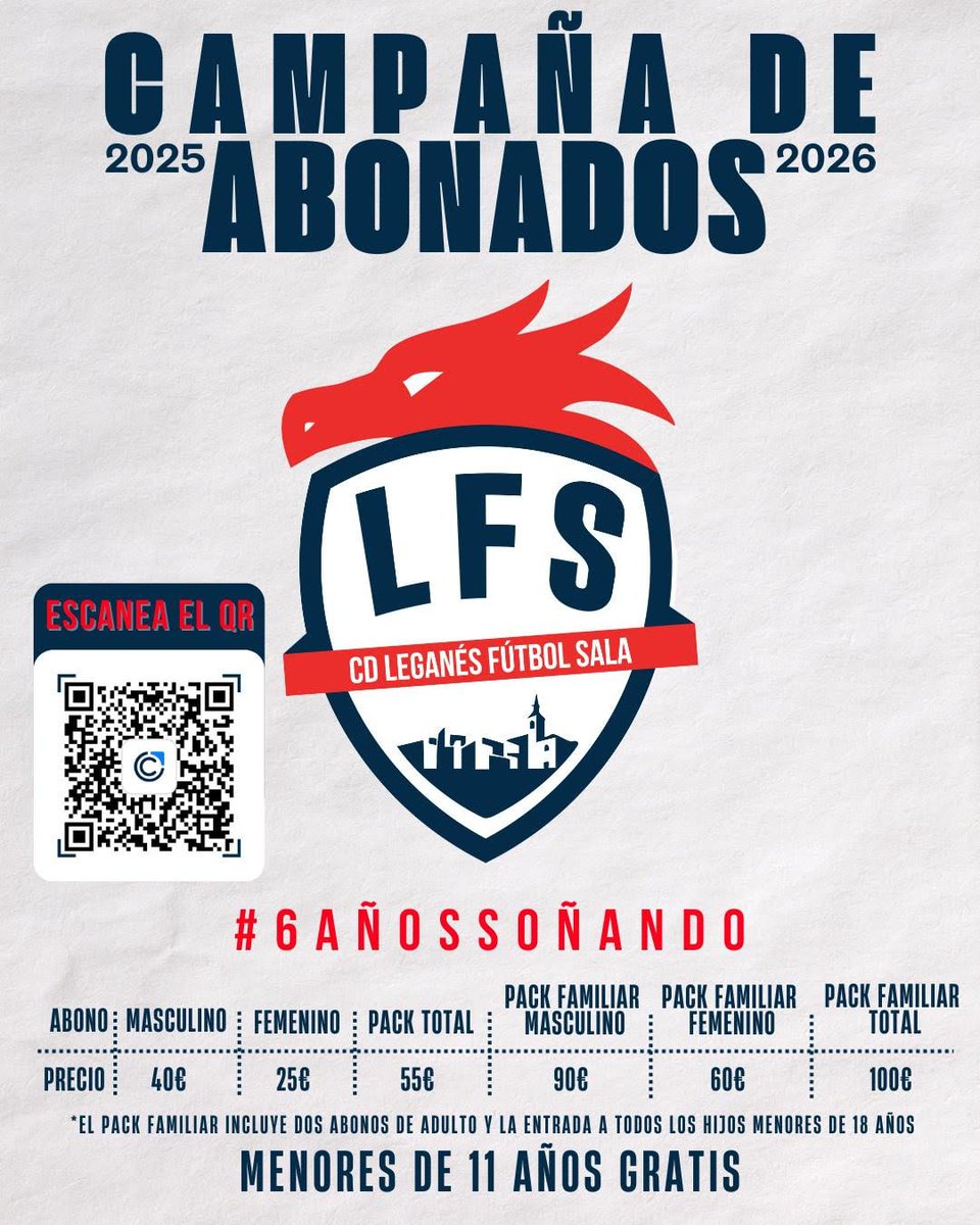 La Voz de Leganés (@vozdeleganes) on Twitter photo El <a href="/CDLeganesFS/">C.D. Leganés Fútbol Sala</a> inicia su campaña de abonados para la temporada 2025/2026
Toda la información en la imagen adjunta El <a href="/CDLeganesFS/">C.D. Leganés Fútbol Sala</a> inicia su campaña de abonados para la temporada 2025/2026
Toda la información en la imagen adjunta