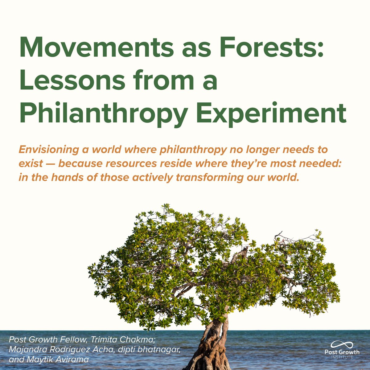 Philanthropic business-as-usual must be composted.  

Trimita Chakma, Post Growth Fellow, show us how to shift from charity to reparation.  

The guidebook introduces a “sunset gift-making” pilot that moved thousands of dollars and five principles: medium.com/postgrowth/mov…