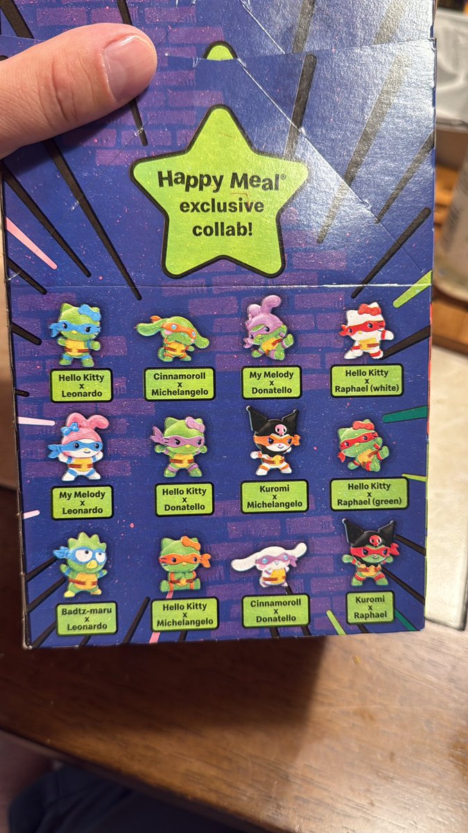Rfwinter's tweet photo. @McDonalds what is this? Why is Hello Kitty Donny and Kuromi Mikey in the wrong rows… please for the love of my Sanity. Otherwise, awesome collab! https://t.co/GfBG4Rmkl5