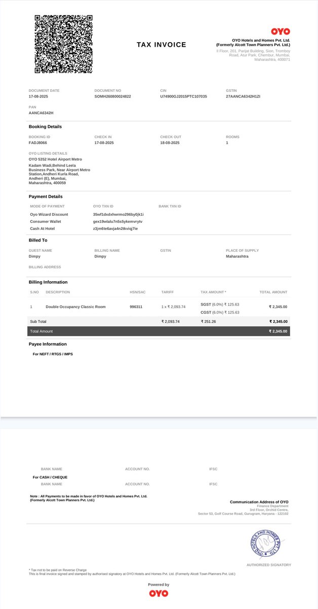 SailorDimpy's tweet photo. Such a Scam. People should ban oyo.. people read my experience  below which me and my husband faced....
@riteshagar  @oyorooms @mybmc @MumbaiPolice https://t.co/R7g5xNcAKZ