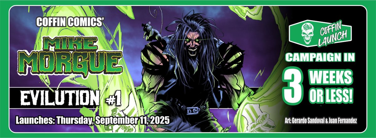 thecoffincomics's tweet image. Get ready for the thrilling debut of Mike Morgue: Evilution #1, launching in  3 weeks or less! —don't let it pass you by! 

Only on buff.ly/2OYJ45V

#comics #comicsart #newstory #mikemorgue