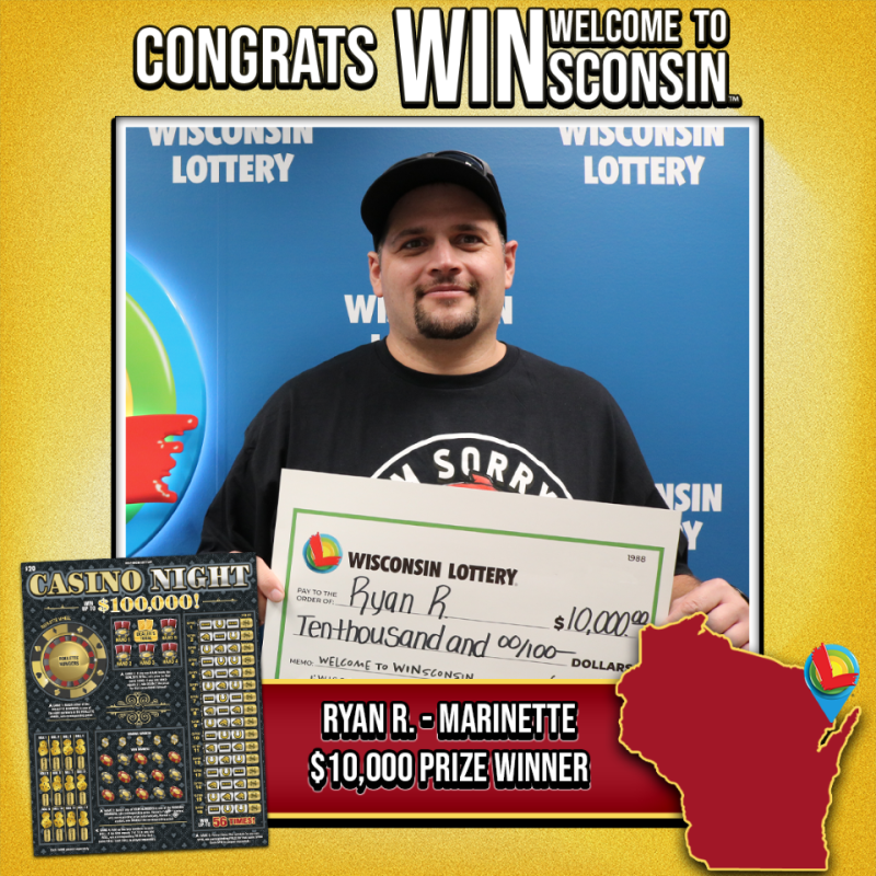 wilottery's tweet photo. Ryan R. proved that the Kwik Trip on 2103 Hall Ave. in Marinette is where the real action is! 🎉
Ryan won $10,000 playing a Casino Night scratch ticket.
Casino Night has three $100,000 top prizes remaining. Learn more at https://t.co/PZ8TsPBmXS.
#WiscoWinner https://t.co/GnjO8BLd3i