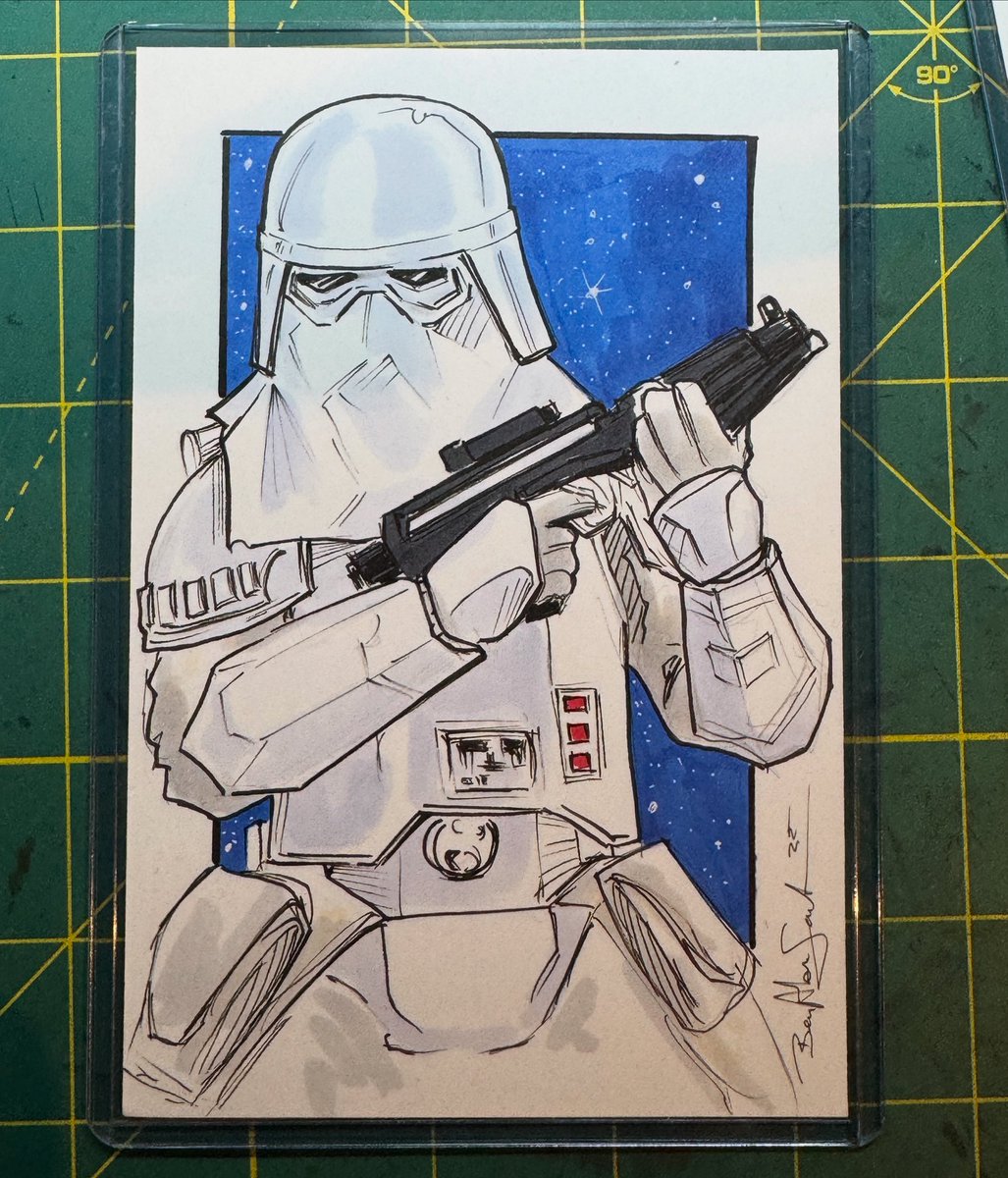 4c6” Snowtrooper sketch with COPICS. PEW PEW! #starwars #sketchcards #starwarsart #snowtrooper #copic #sketchcards