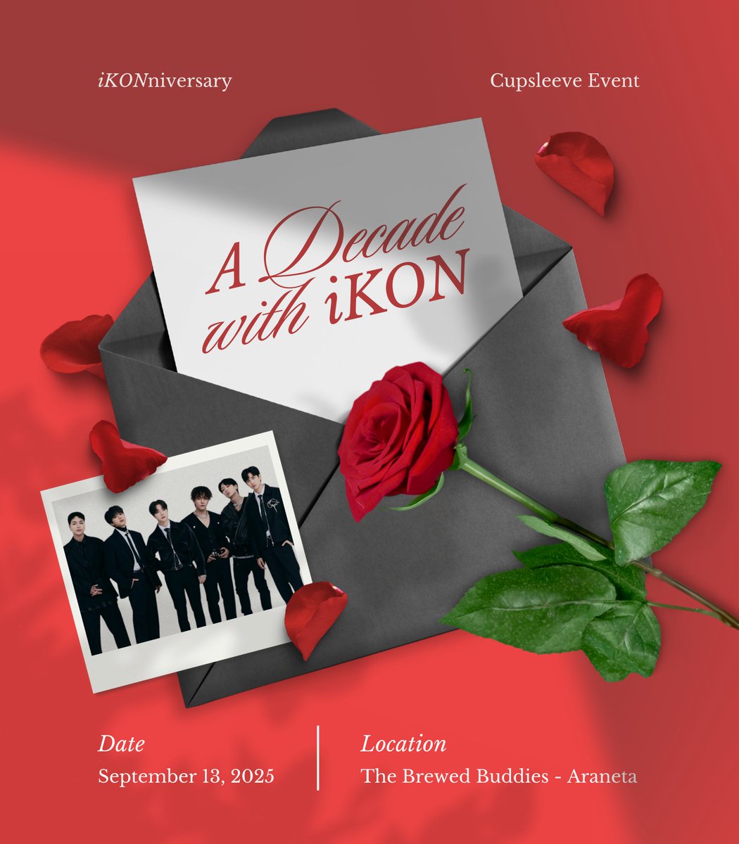 🌹A Decade with iKON : Anniversary Cupsleeve Event 🌹

Join us as we celebrate a decade of iKON — 10 unforgettable years of music, memories, and milestones. 

Click the link below for more details!
forms.gle/cG8DTD22ae5sjE…

See you soon!

#iKON #iKONIC #ADecadeWithiKON <a href="/iKONIC_143/">iKON GLOBAL iKONIC</a>