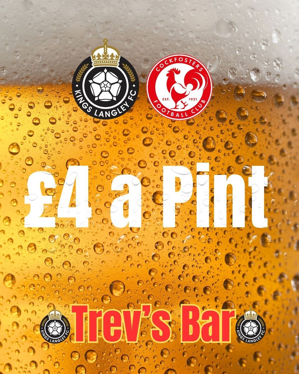 We welcome Cockfosters to The Orbital Fasteners tomorrow night, and it's ONLY £4 A PINT in Trev's Bar.

Kick off 7.45pm