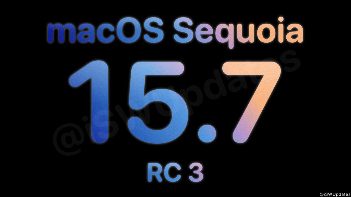 iSWUpdates's tweet photo. macOS Sequoia 15.7 Release Candidate 3 (24G214) has been released to registered developers. #macOS157 #macOS157RC https://t.co/0sUzami8sG