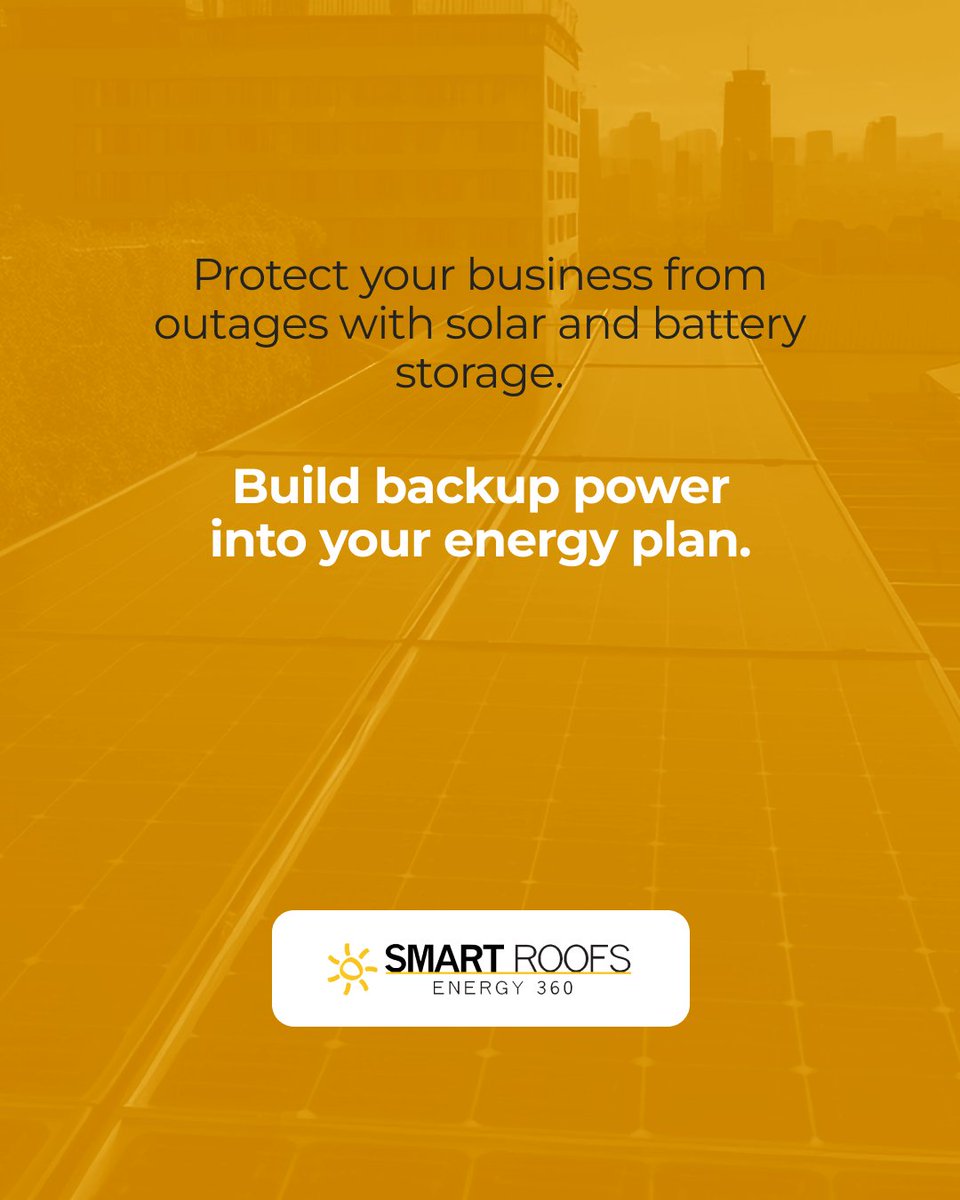 SmartRoofsSolar's tweet image. Pairing solar with battery storage ensures you&apos;re protected from outages while also reducing peak-time utility costs. Schedule a no-obligation consultation at smartroofsct.com

#SmartRoofsCT #SmartRoofsAndEnergy #BatteryBackup #PowerResilience #CommercialSolar #CTBusiness