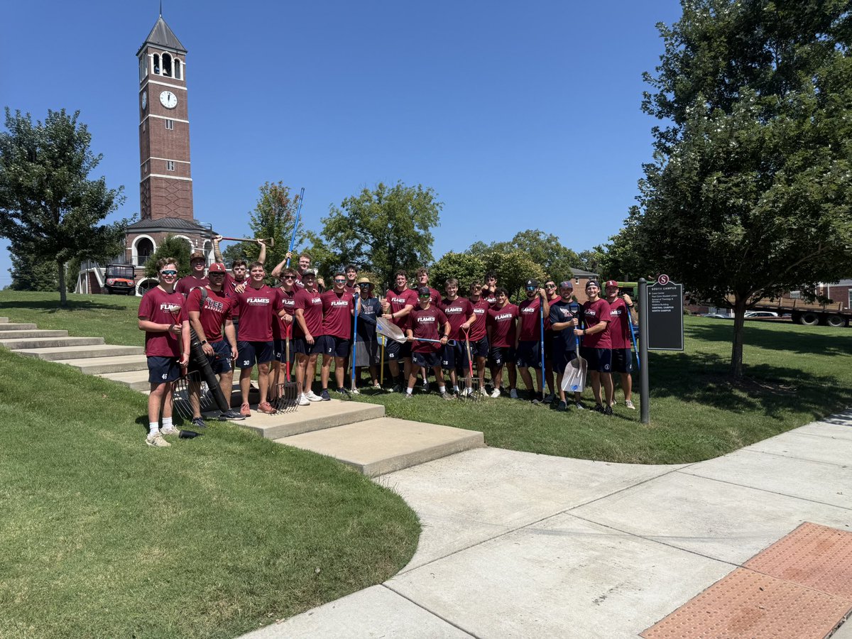 LeeUBaseball's tweet photo. Day 1 campus beautification. Dominated the south side of campus. To be continued… #FiredUp #AGNB https://t.co/36NKFcnwPR
