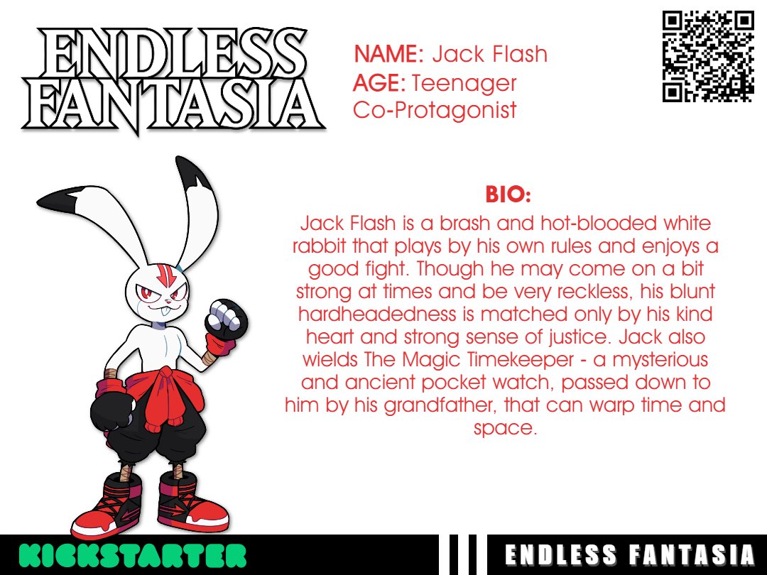 ✪ daniel barnes ✪ (@danny8bit) on Twitter photo To promote my recently launched ENDLESS FANTASIA <a href="/Kickstarter/">Kickstarter</a> campaign — here’s the first, in a series of new character bios, to help familiarize y’all with the cast and setting!
Meet JACK FLASH!
kickstarter.com/projects/20656… To promote my recently launched ENDLESS FANTASIA <a href="/Kickstarter/">Kickstarter</a> campaign — here’s the first, in a series of new character bios, to help familiarize y’all with the cast and setting!
Meet JACK FLASH!
kickstarter.com/projects/20656…